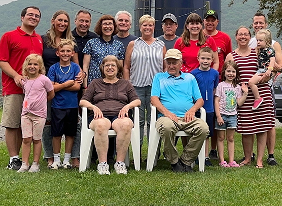 Dr. Raymond Reichwein in a group photo with a large family.